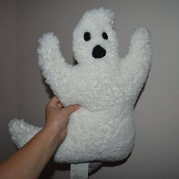 Pottery Barn Plush Sherpa Ghost Shaped Pillow Fall Halloween Decor - Picture 9 of 9